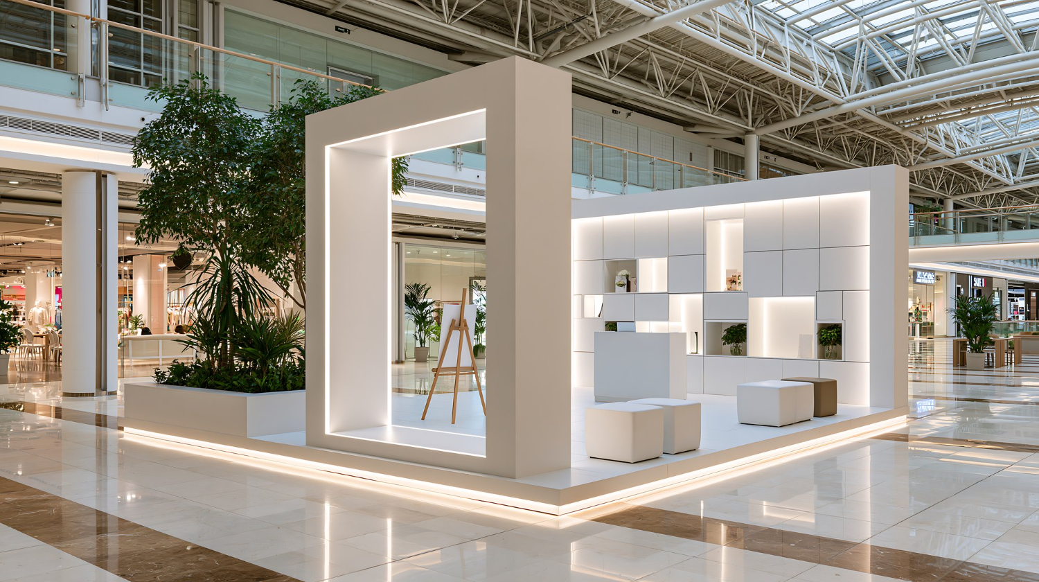 magnifique stand pour recevoir les clients lors d'un salon professionnel
